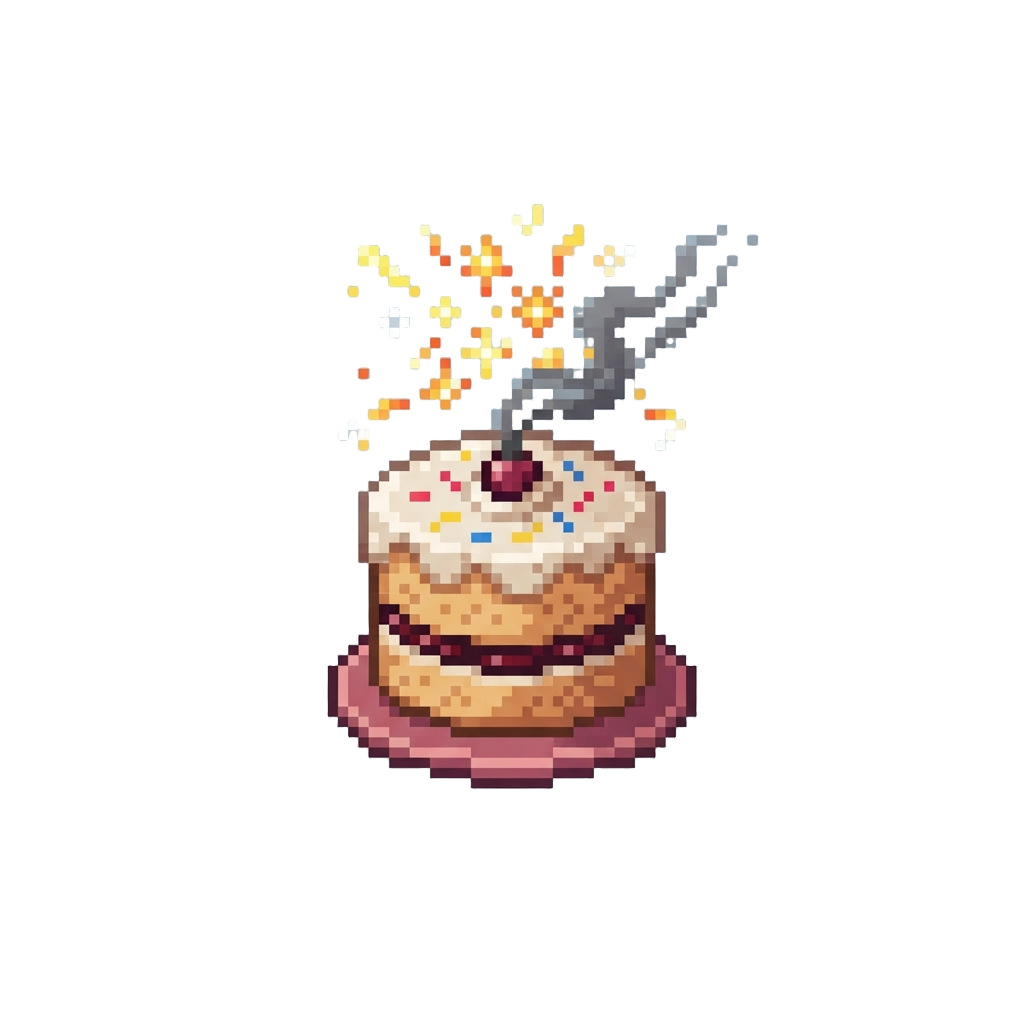A Smoking Cake That Bursts Into Funny Tiny Sparks