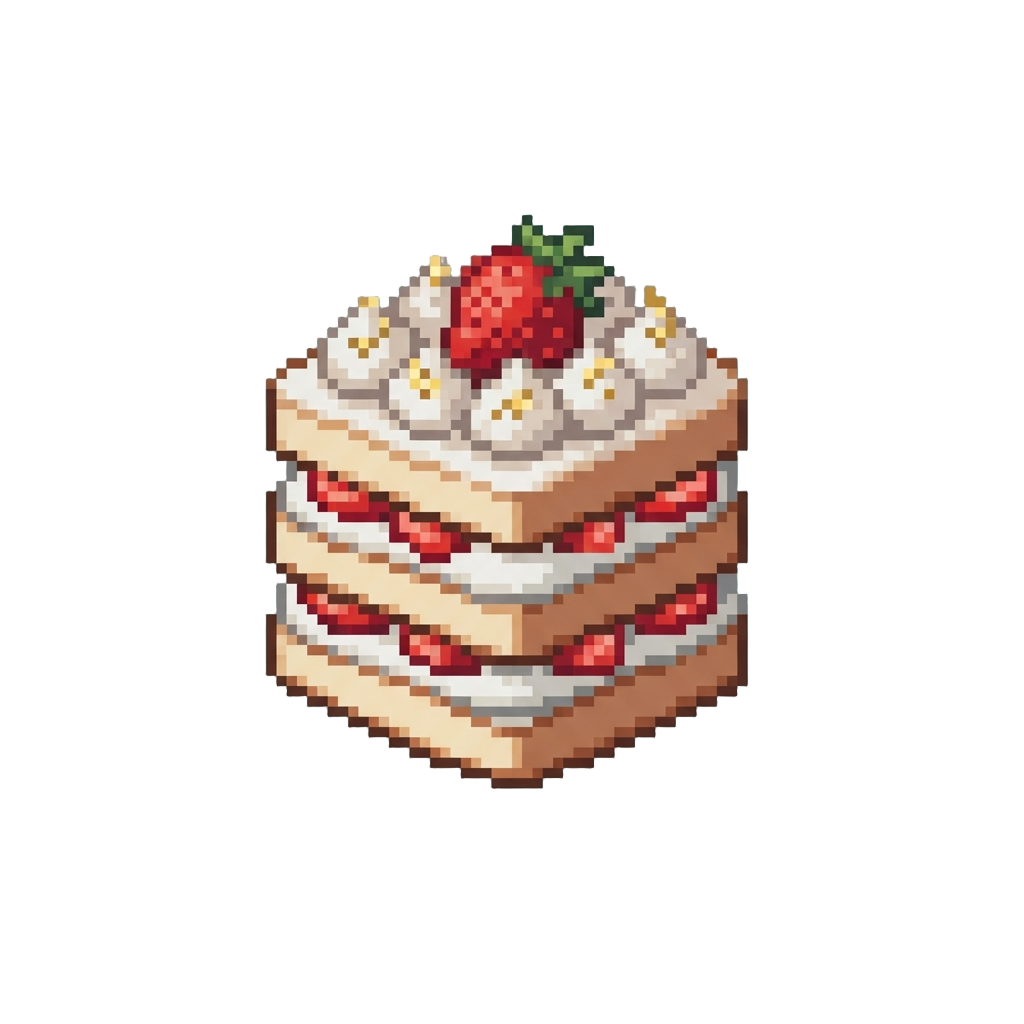 A Triple-tiered Strawberry Shortcake with Edible Gold Leaf