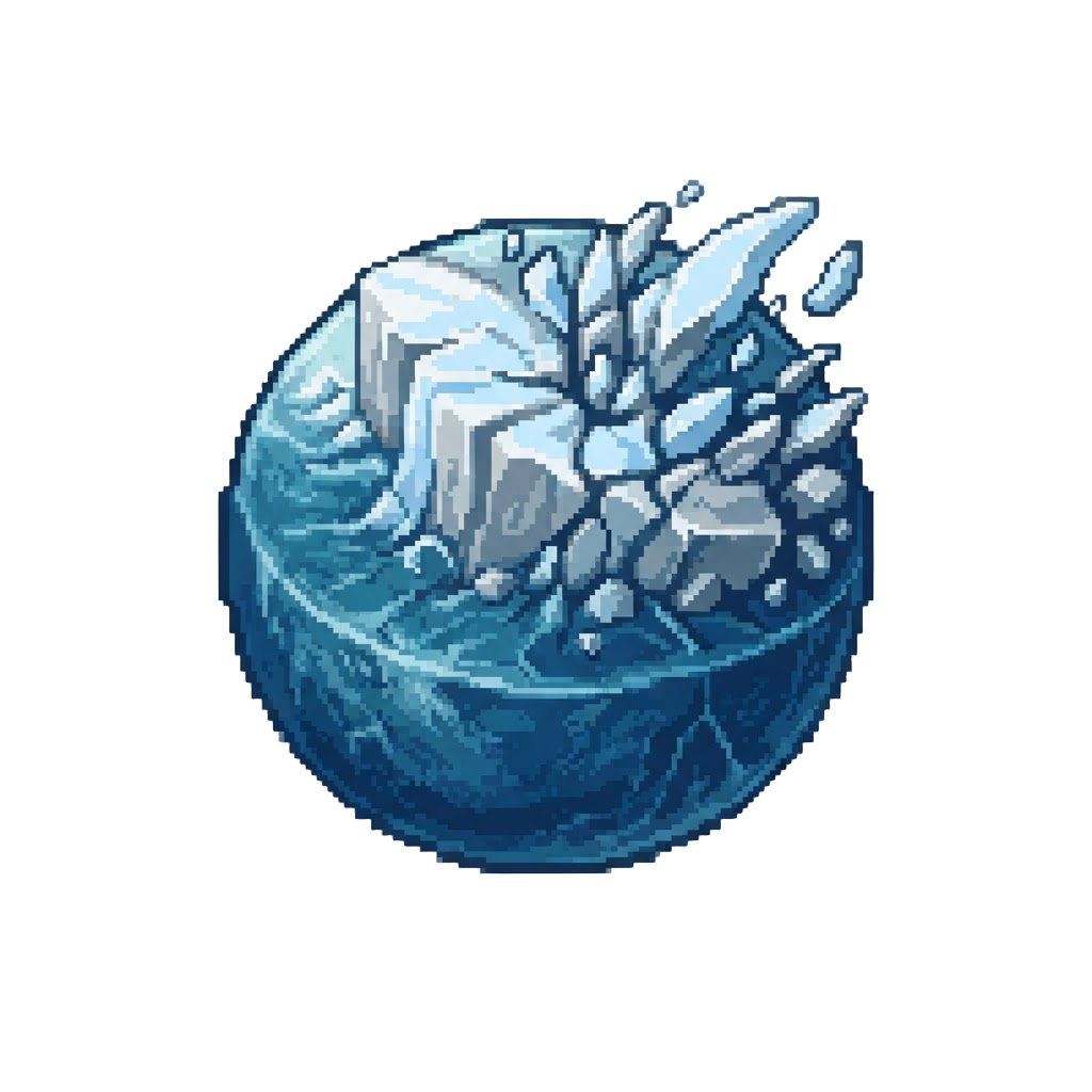 A Frozen Methane Sea World with Shattering Ice-shelf Tsunamis