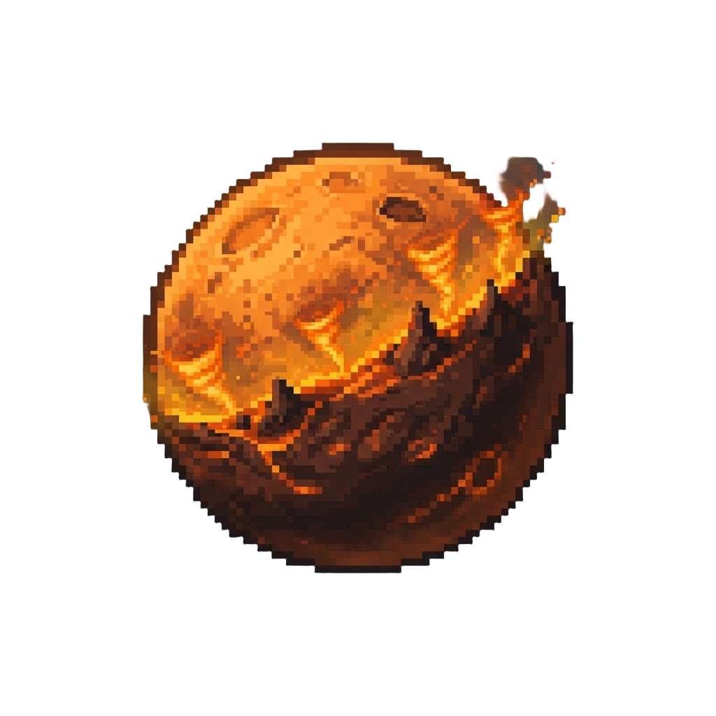 A Burning Sulphur World with Fiery Tornados Across the Horizon
