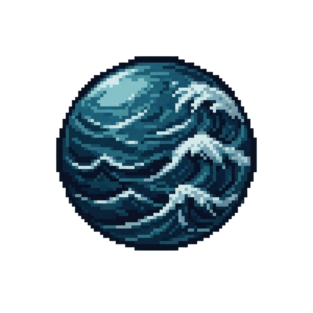 A Deep Abyss Ocean Planet with Sudden Massive Rogue Waves