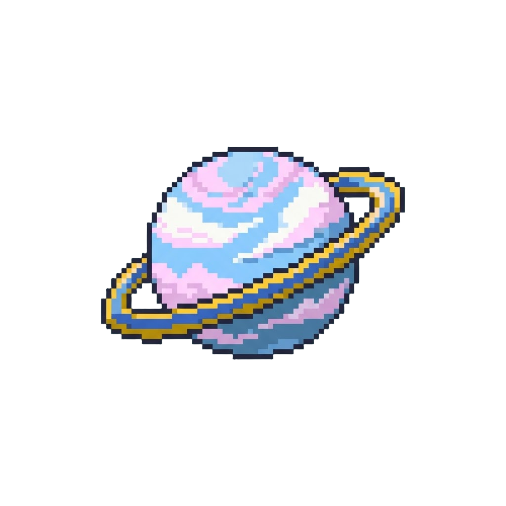 A Surreal Pastel Cloudscape Planet with Floating Levitating Rings