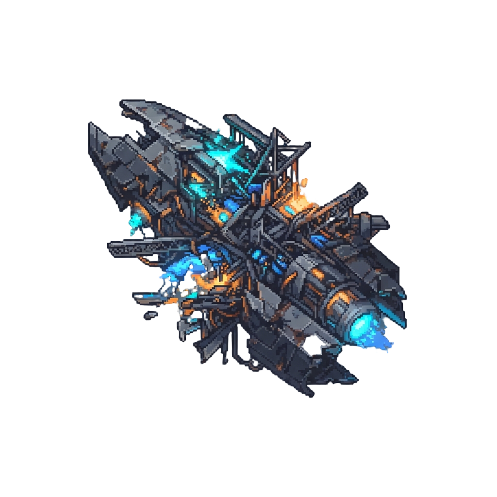 An Orbital Starship Graveyard Cluttered with Glowing Plasma Debris