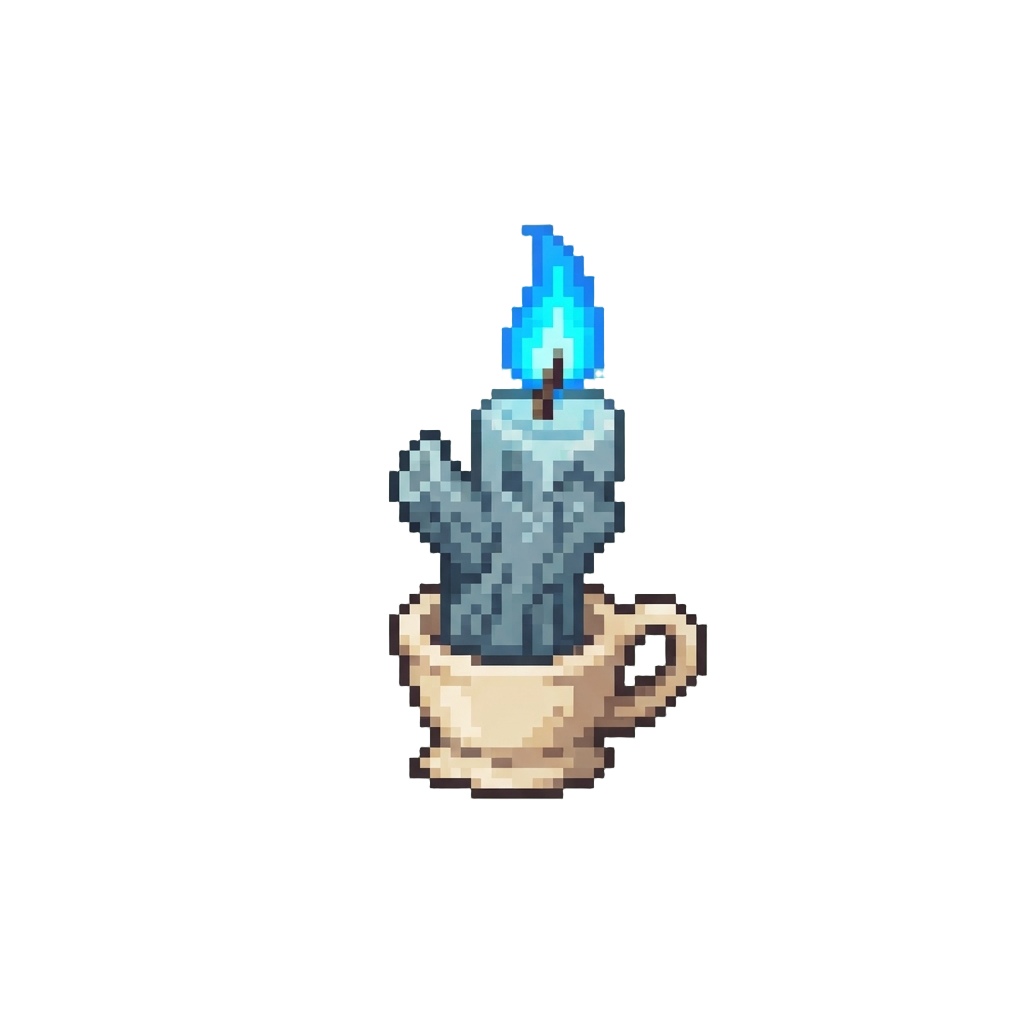 A Tiny Glowing Foxfire Candle