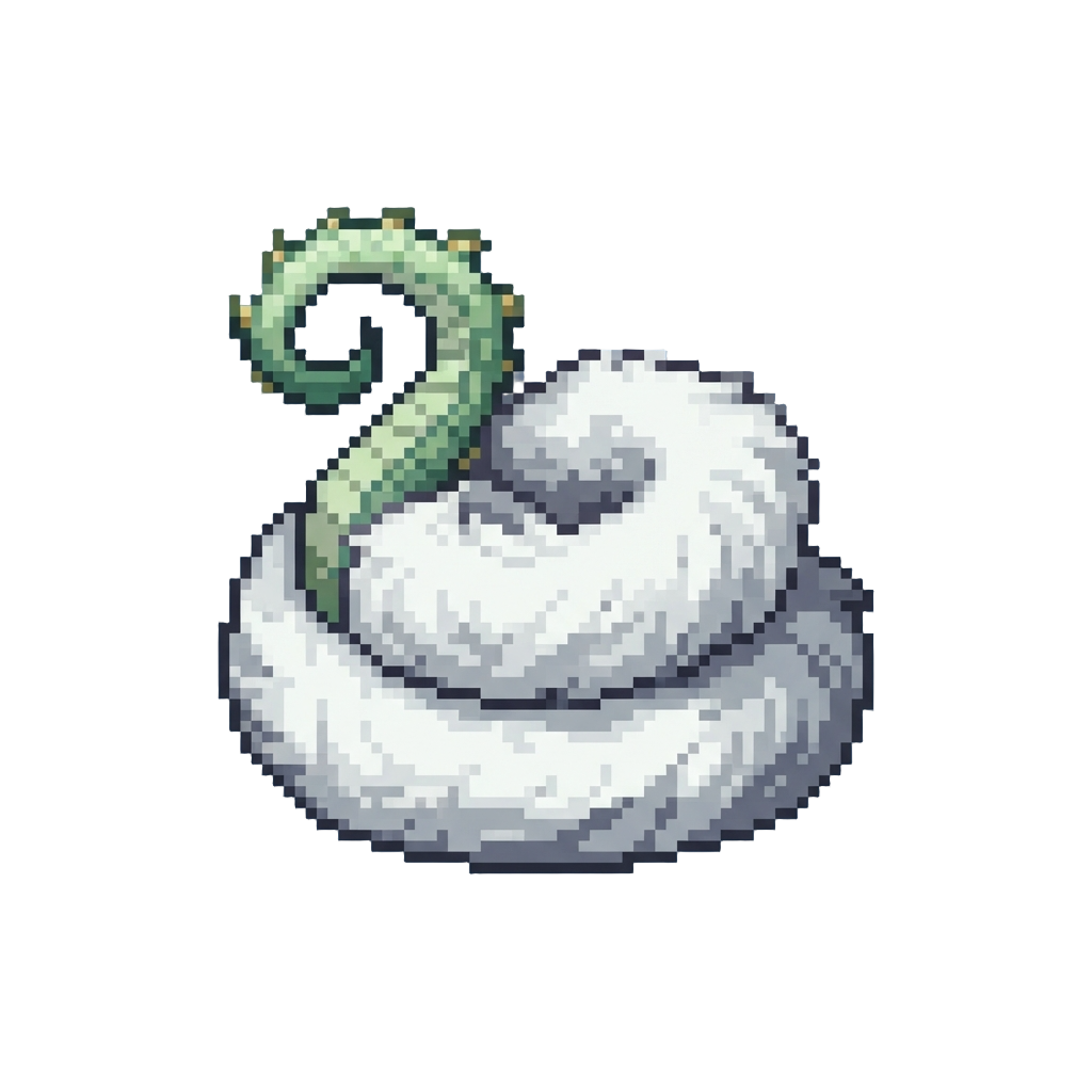 A Giant Fluffy White Dragon-tail Boa