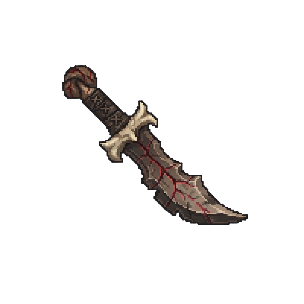 A Cracked Demonic Bone Blade
