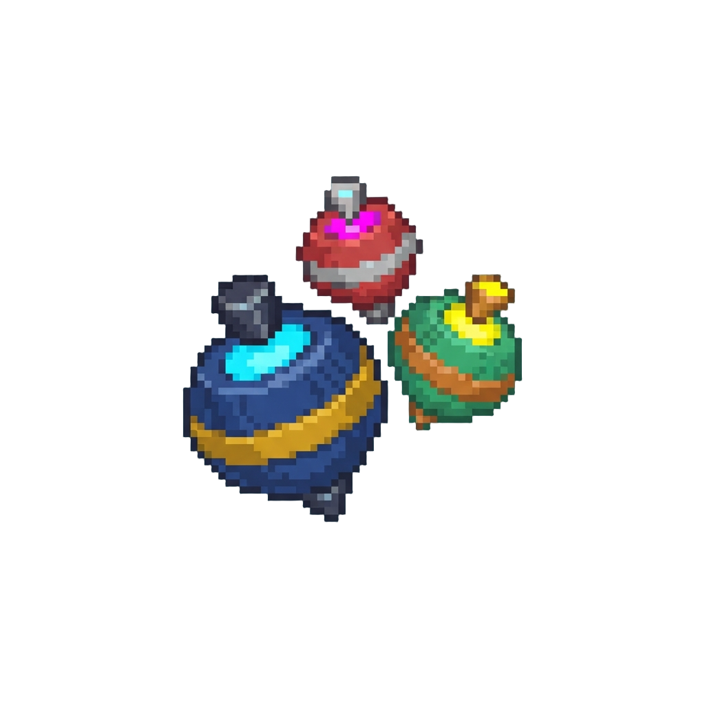 A Swarm of Magical Glowing Toy Tops