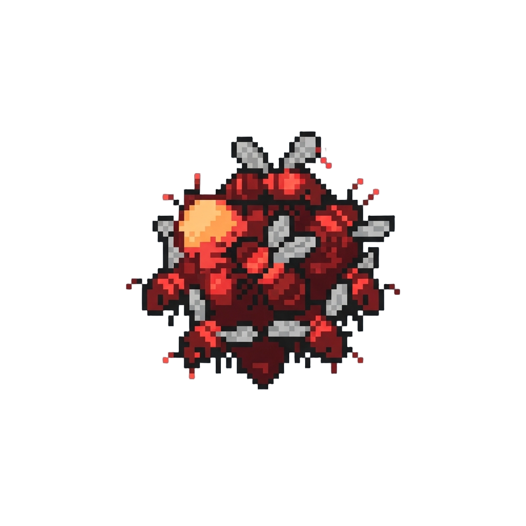 A Swarm of Glowing Red Poisonous Saimyozo Insects