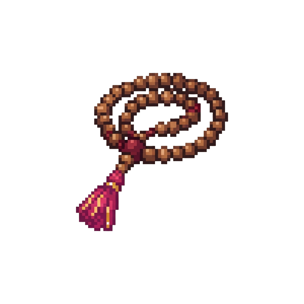 A Glowing Buddhist Prayer Bead Rosary