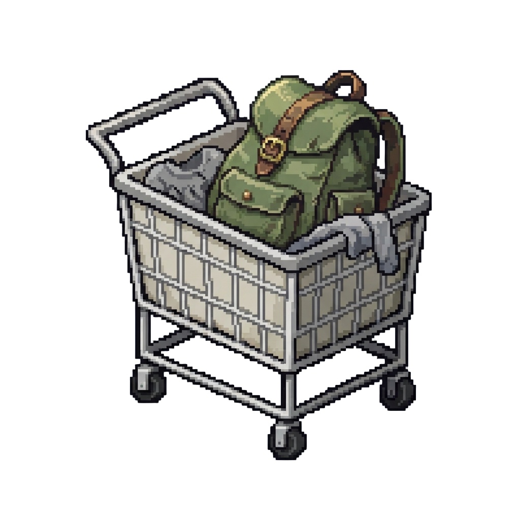 Hiding Inside a Rolling Laundry Cart