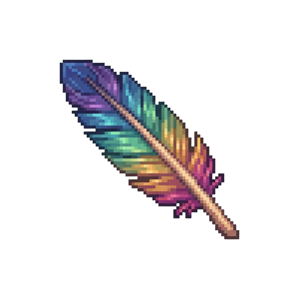 A Jumbo Iridescent Feather