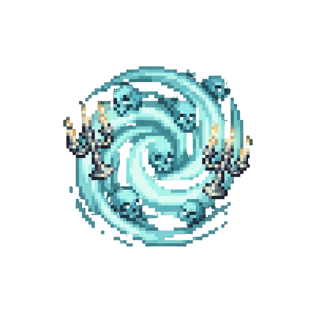 A Swirling Phantom Vortex of Glowing Ectoplasmic Skulls and Floating Silver Candelabras