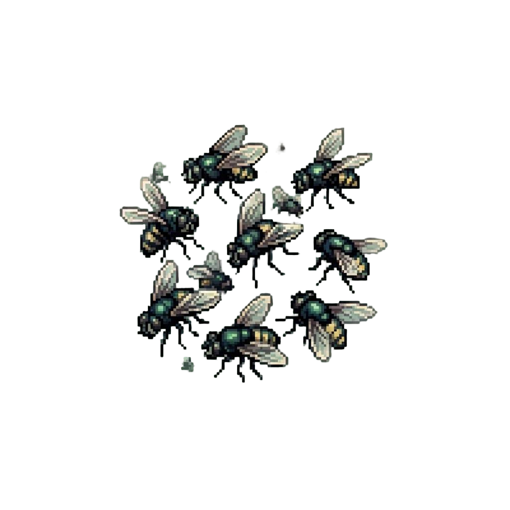 A Buzzing Cloud of Pesky Houseflies