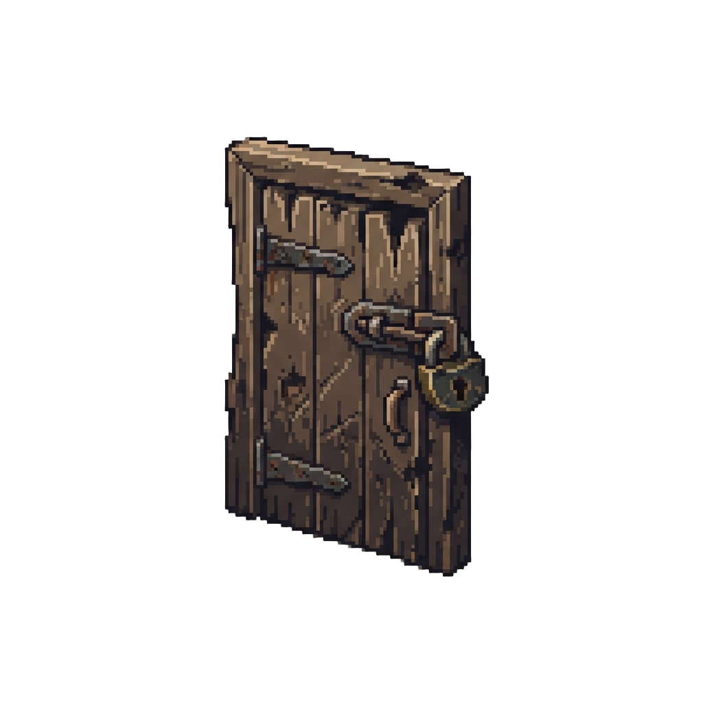 A Padlocked Door of a Ruined Small Business