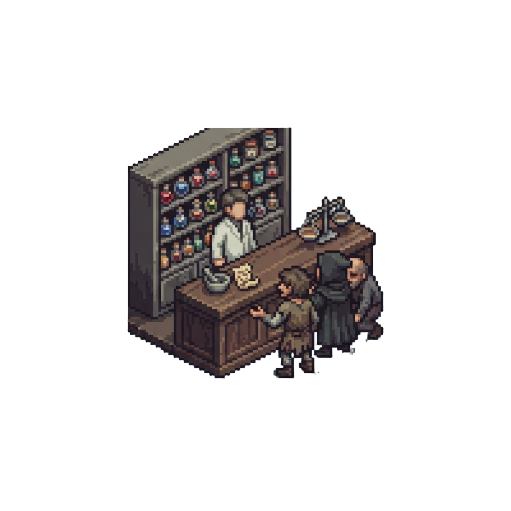 A Pharmacy Counter Surrounded by Desperate Patients
