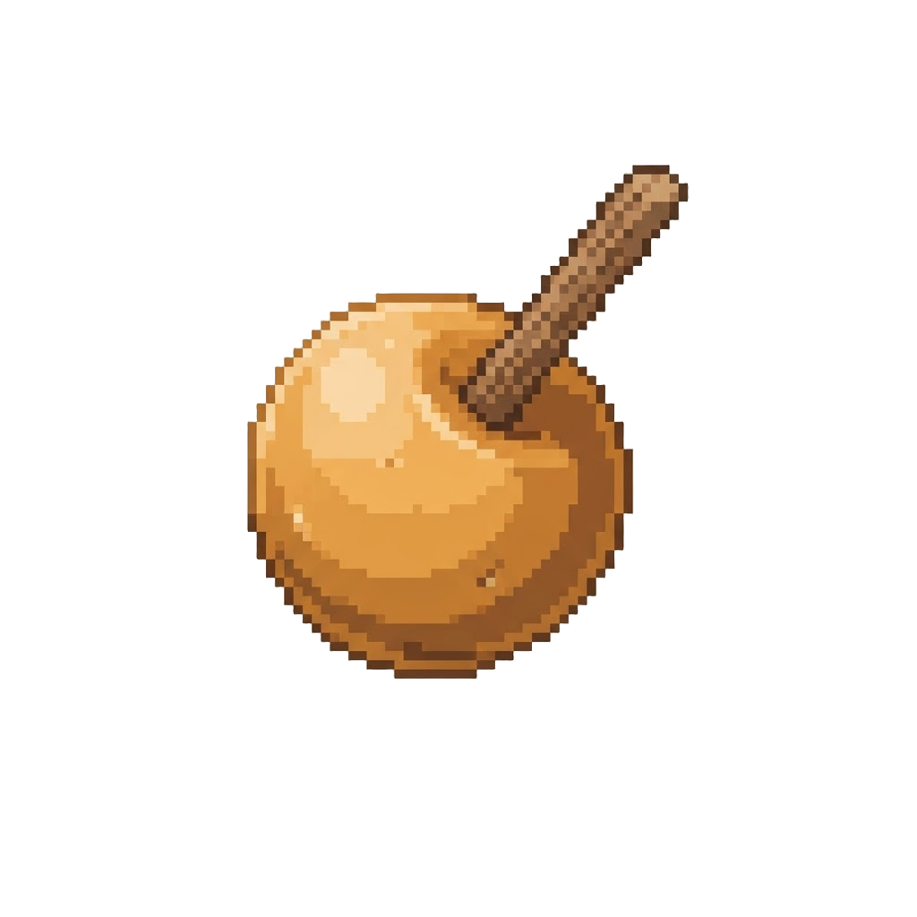 A Giant Caramel Apple on a Wooden Stick