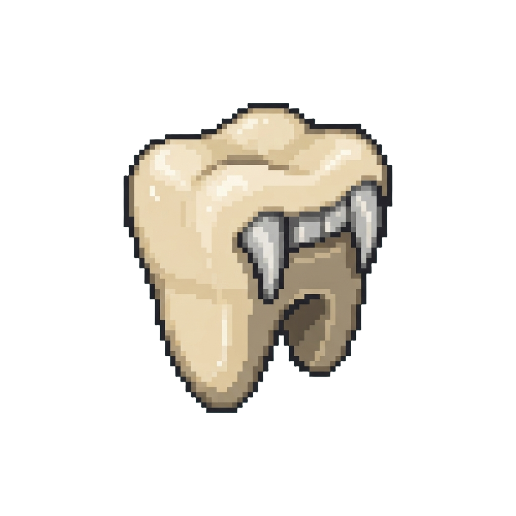 A Toy Plastic Tooth with Vampire Fangs