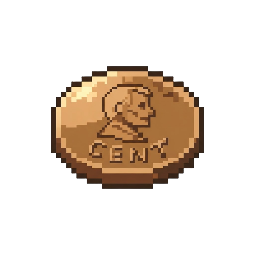A Single Shiny Bronze Penny