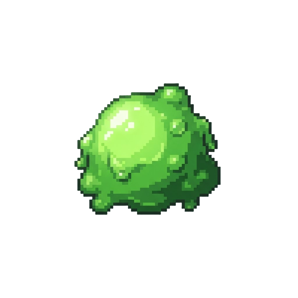 A Glowing Green Slimy Gunk Blob