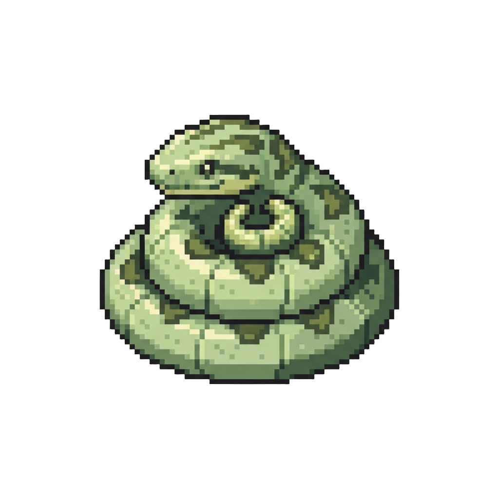 A Miniature Plastic Snake Coiled Up