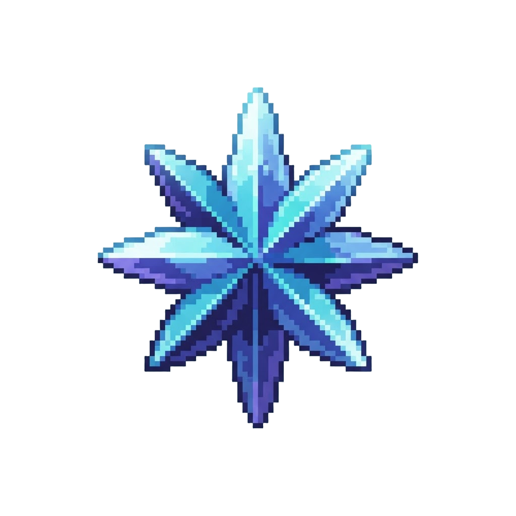 Glowing Crystal Star Burst