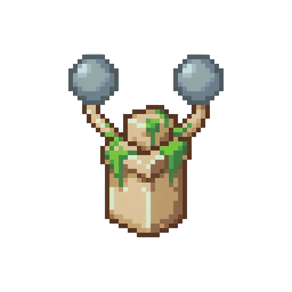 A Floating Mossy Ruin with Gentle Antigravity Orbs