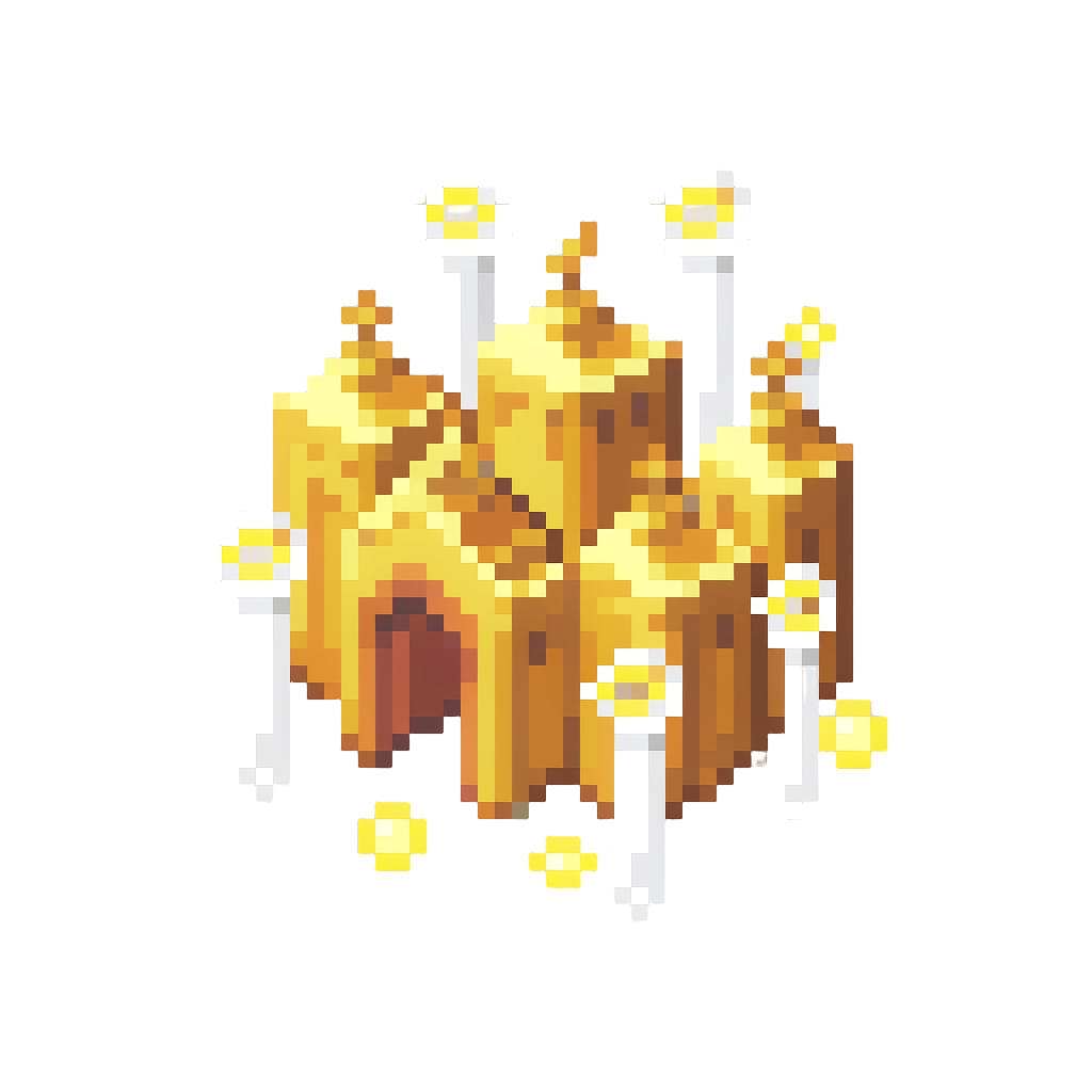 An Ethereal Levitating Palace of Golden Towers