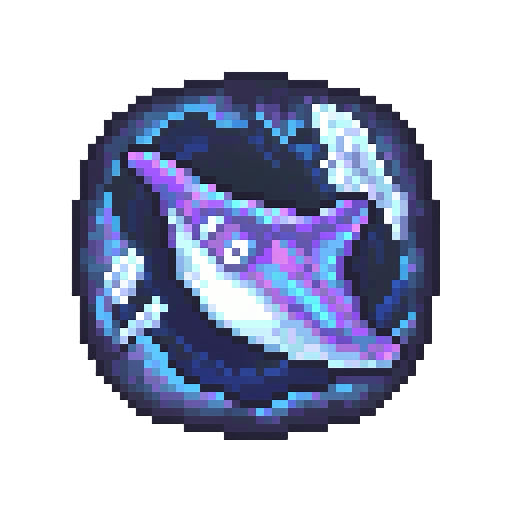 An Iridescent Underwater Cavern with Bioluminescent Manta Rays and Crystal Formations