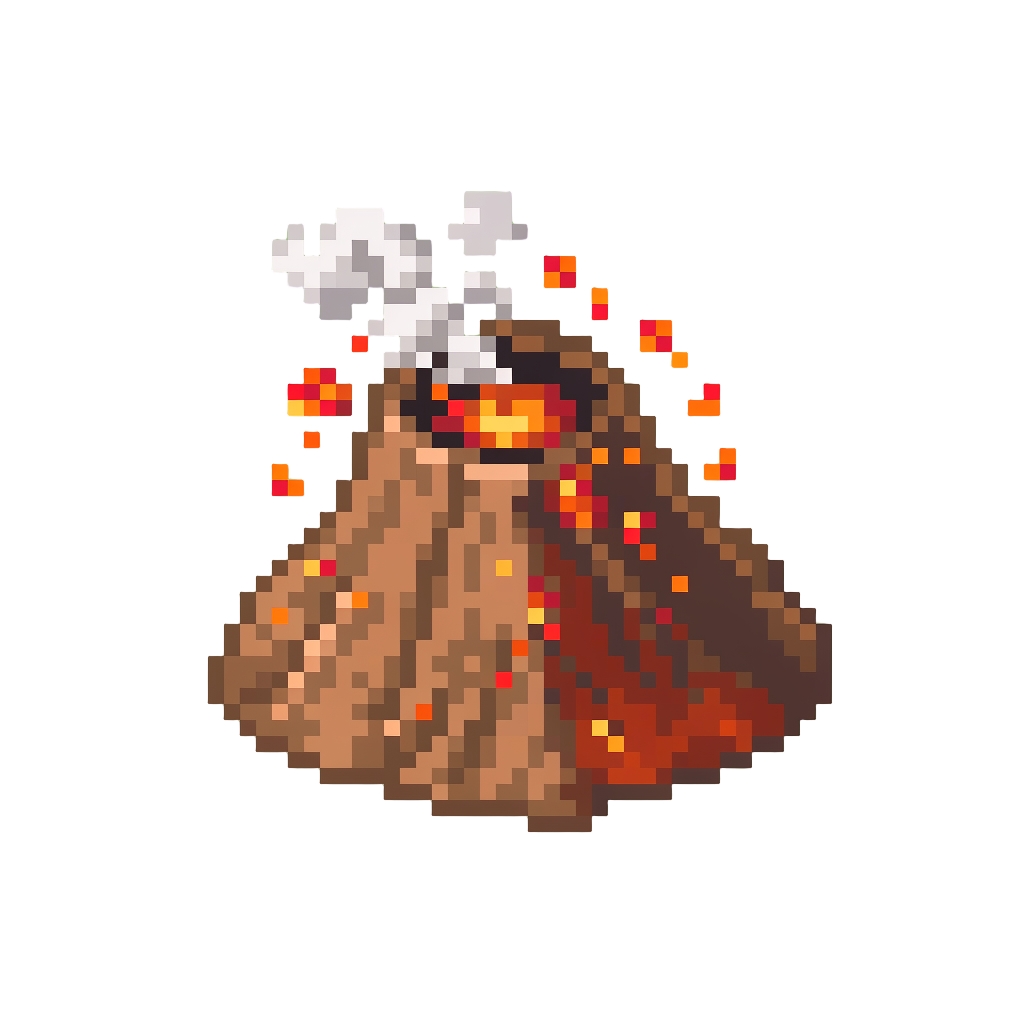 A Raging Volcanic Caldera Erupting with Molten Lava Bombs and Smoke