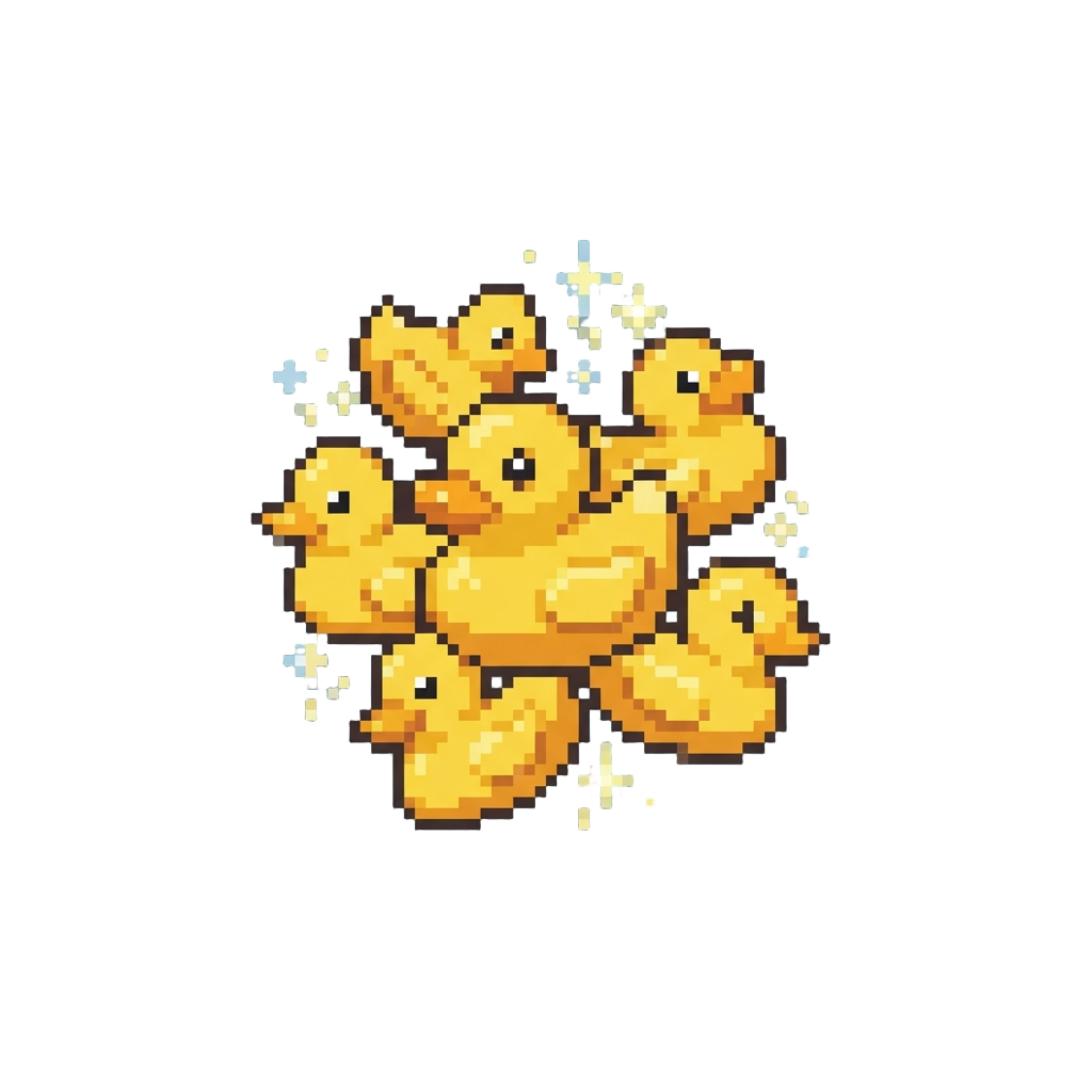 A Glittering Shower of Toy Rubber Ducks