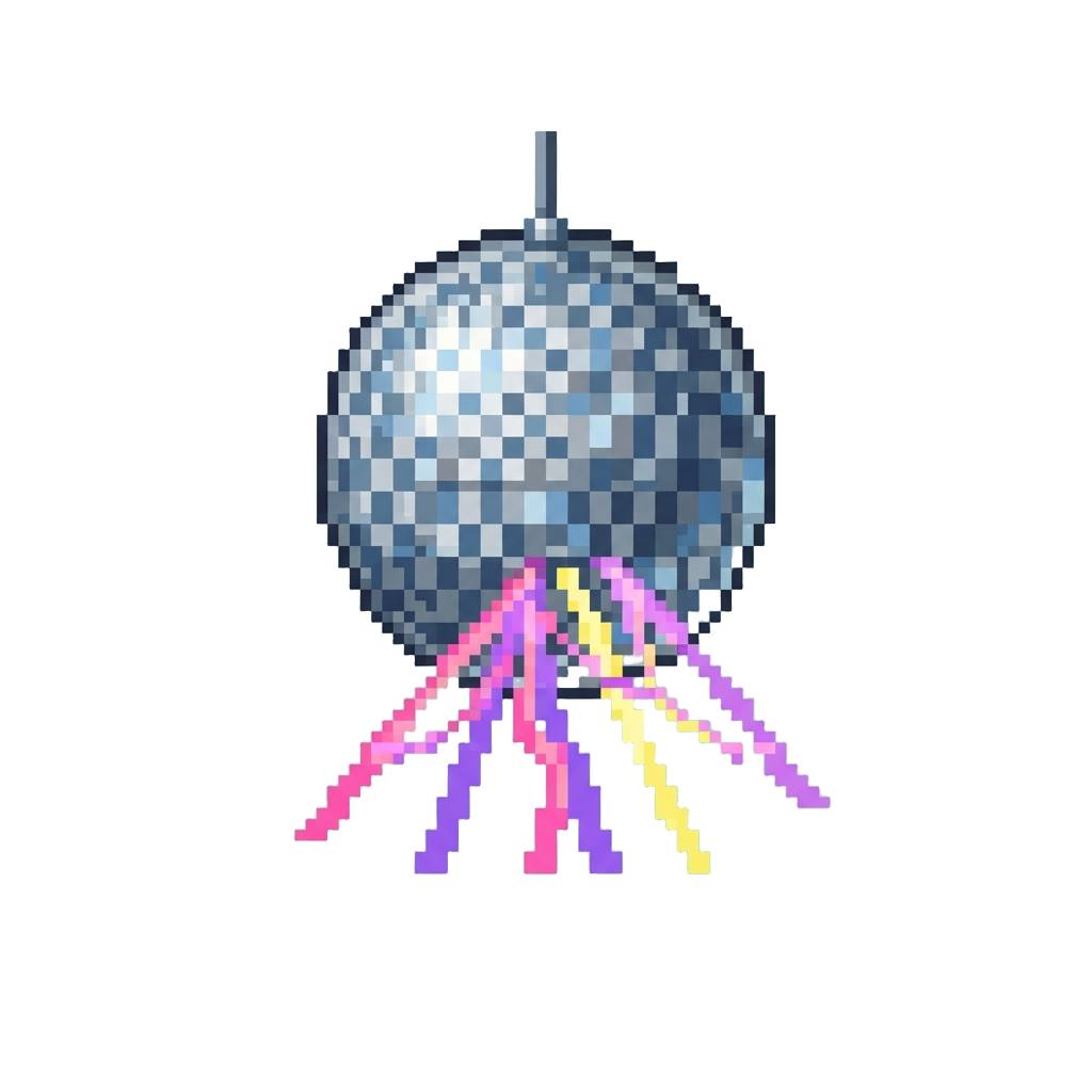 A Silly Disco Ball Dropping with Laser Lights