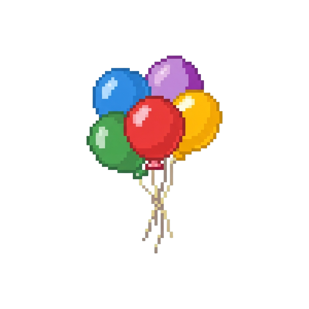 A Bunch of Floating Happy Party Balloons