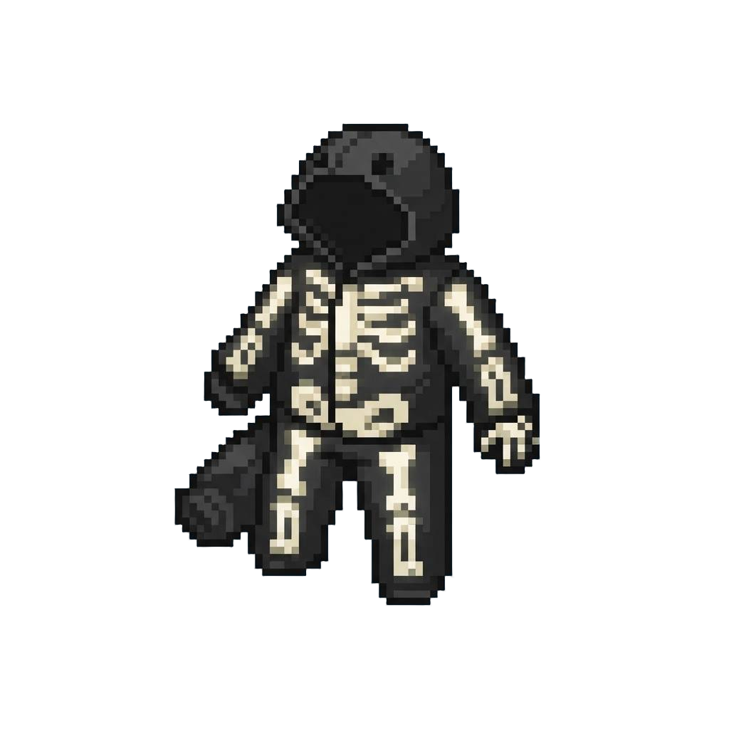 A Cozy Skeleton Pajama Suit with Glow-in-the-dark Bones