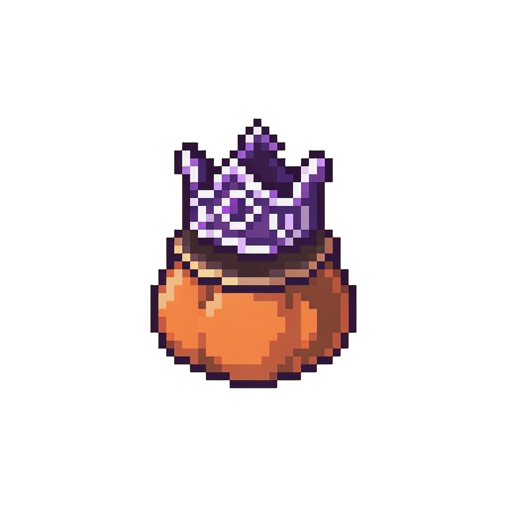 A Regal Pumpkin Sovereign Suit with an Intricately Carved Crown