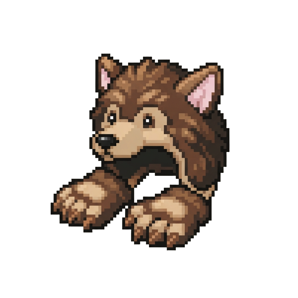 A Fluffy Friendly Werewolf Hood with Oversized Paw Mittens