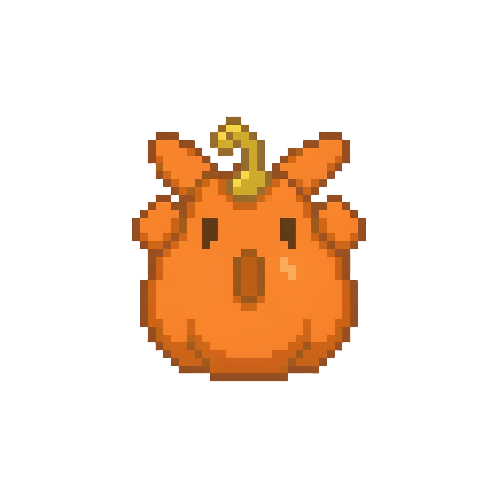 A Plush Orange Pumpkin Onesie with a Tiny Curly Stem Beanie