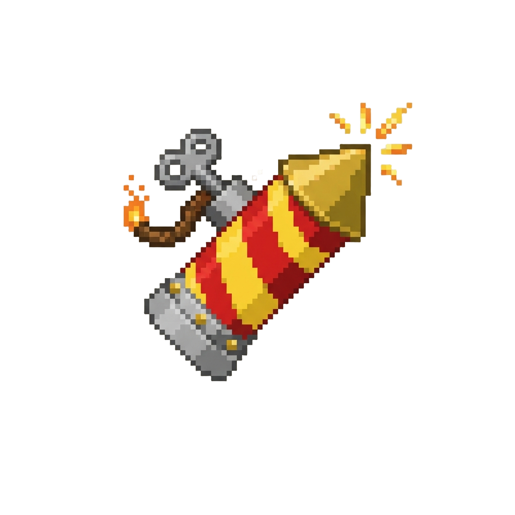 A Ticking Striped Party-popper Missile