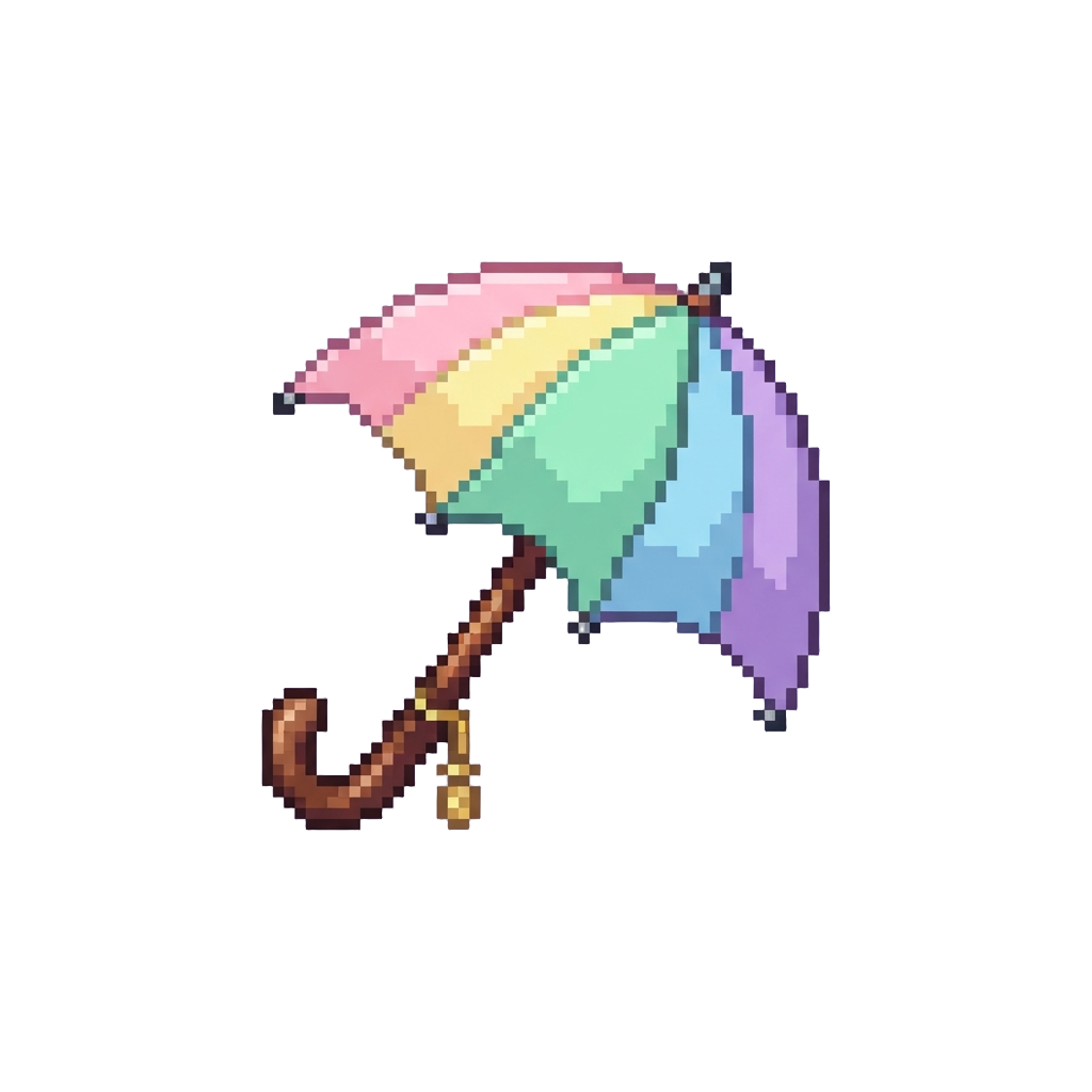 A Pastel Rainbow Trick Umbrella