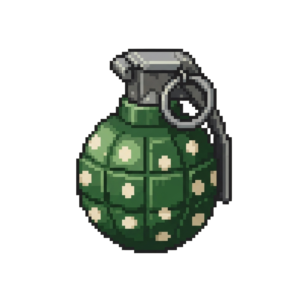 A Giant Painted Polka-dot Grenade