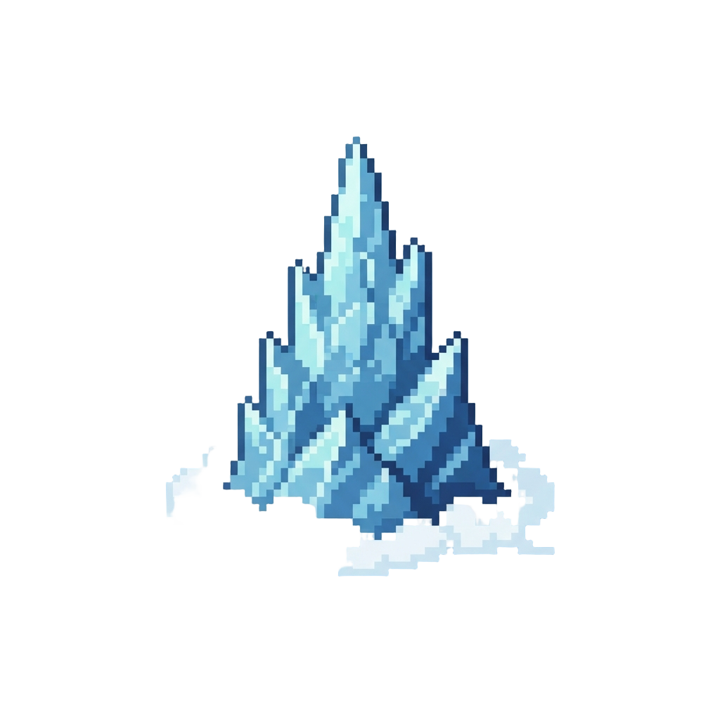 A Towering Jagged Icy Pinnacle Rising Into the Clouds