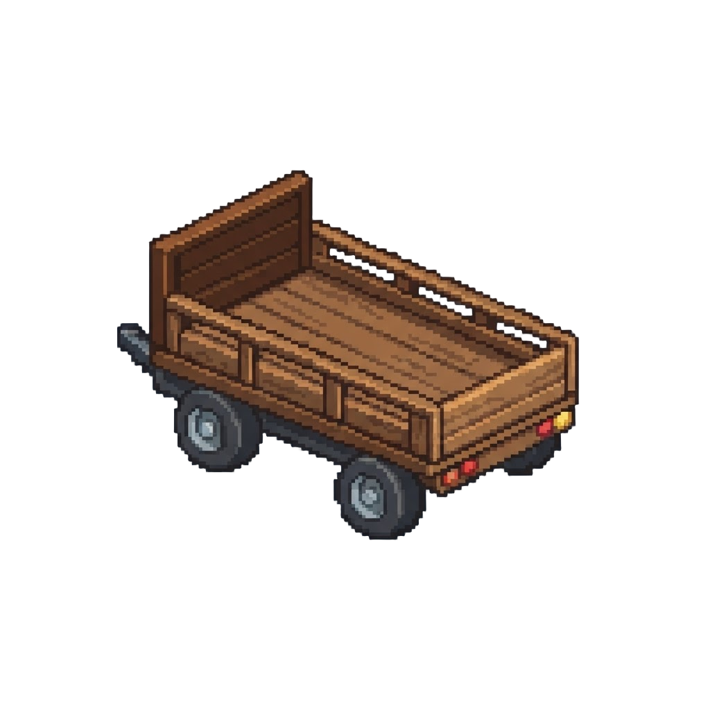 A Wooden Tractor Trailer Bed