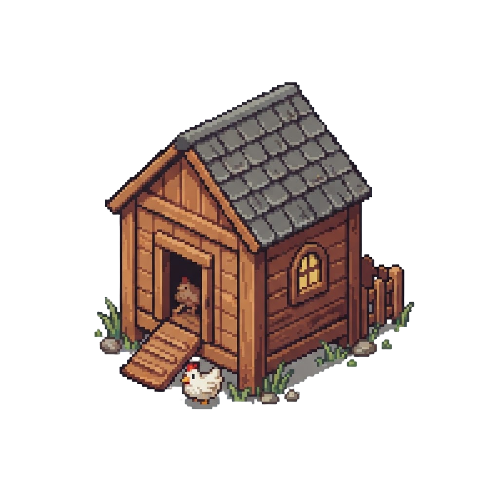 A Cozy Wooden Chicken Coop