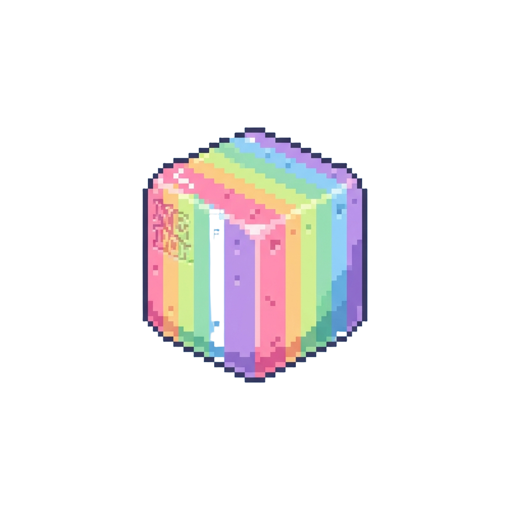 Super-soft Pastel Rainbow Needoh Cube
