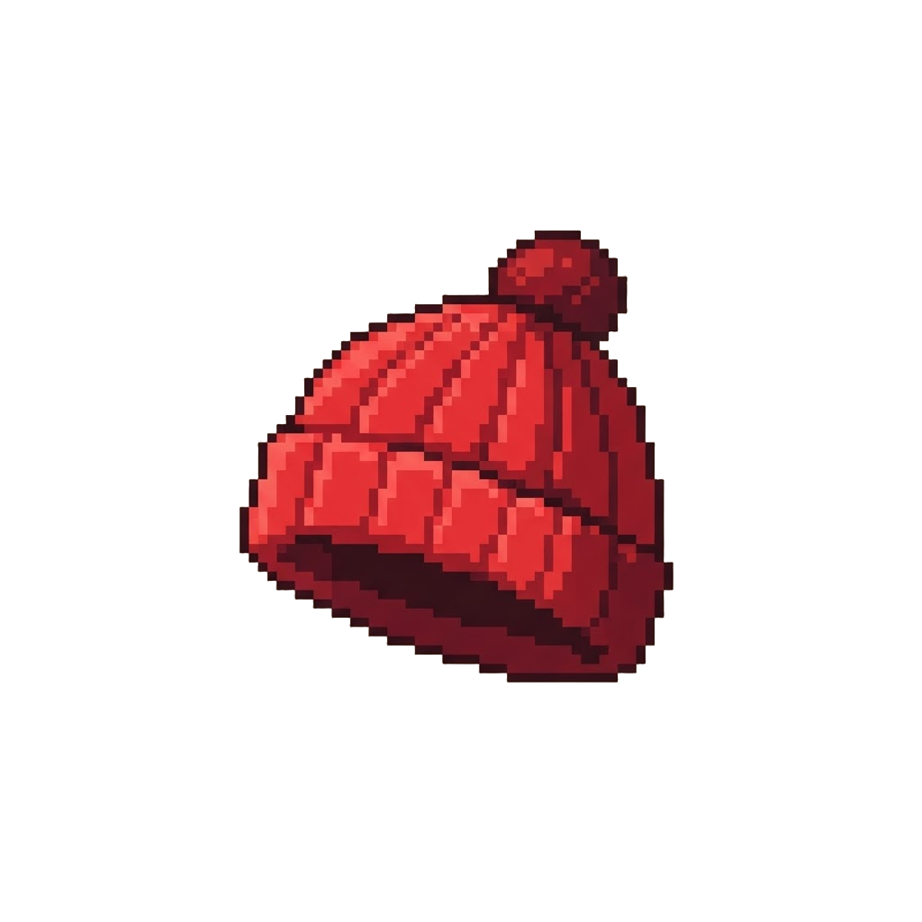 A Bright Red Woolen Beanie