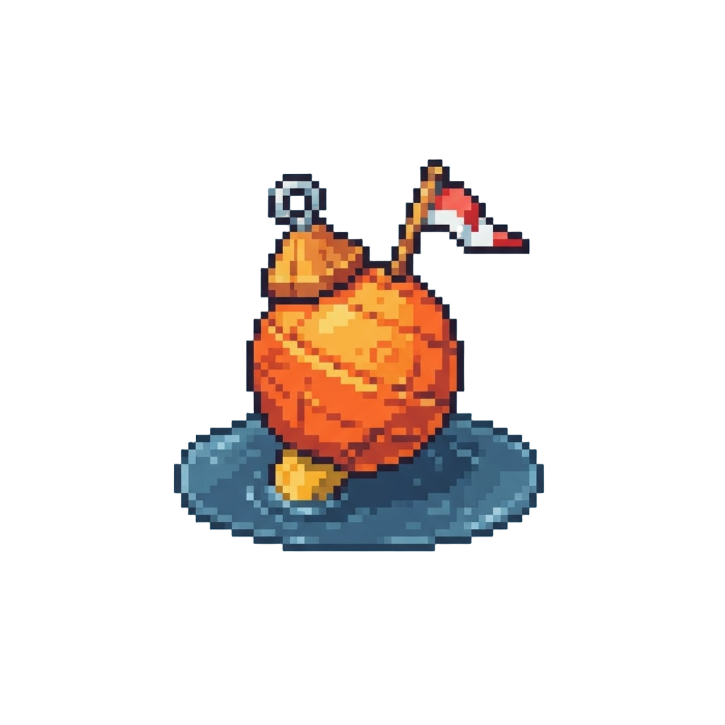 A Floating Wooden Ice Fishing Buoy