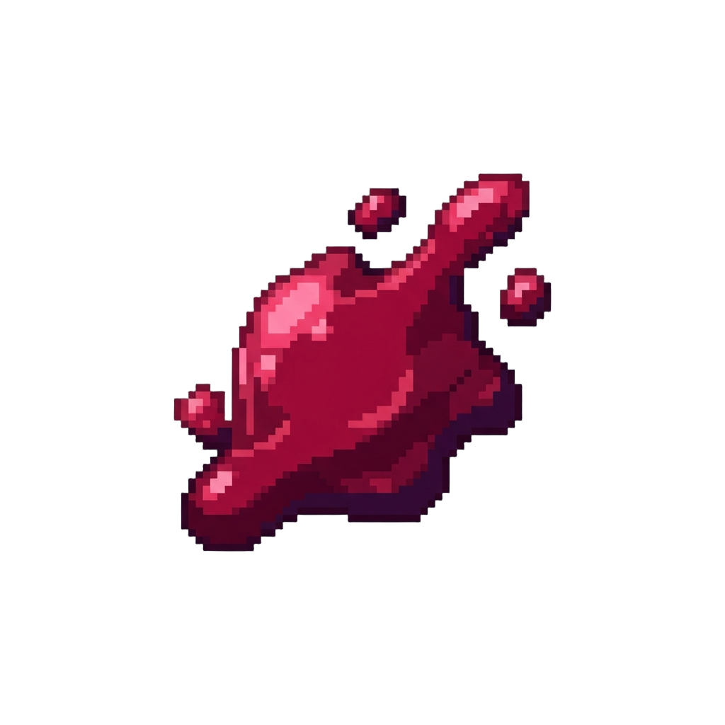 A Glistening Dark-red Goo Splash