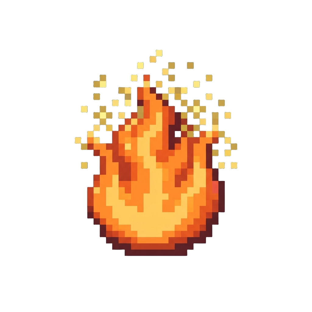 Blazing Orange Fire Jets with Golden Glitter Showers