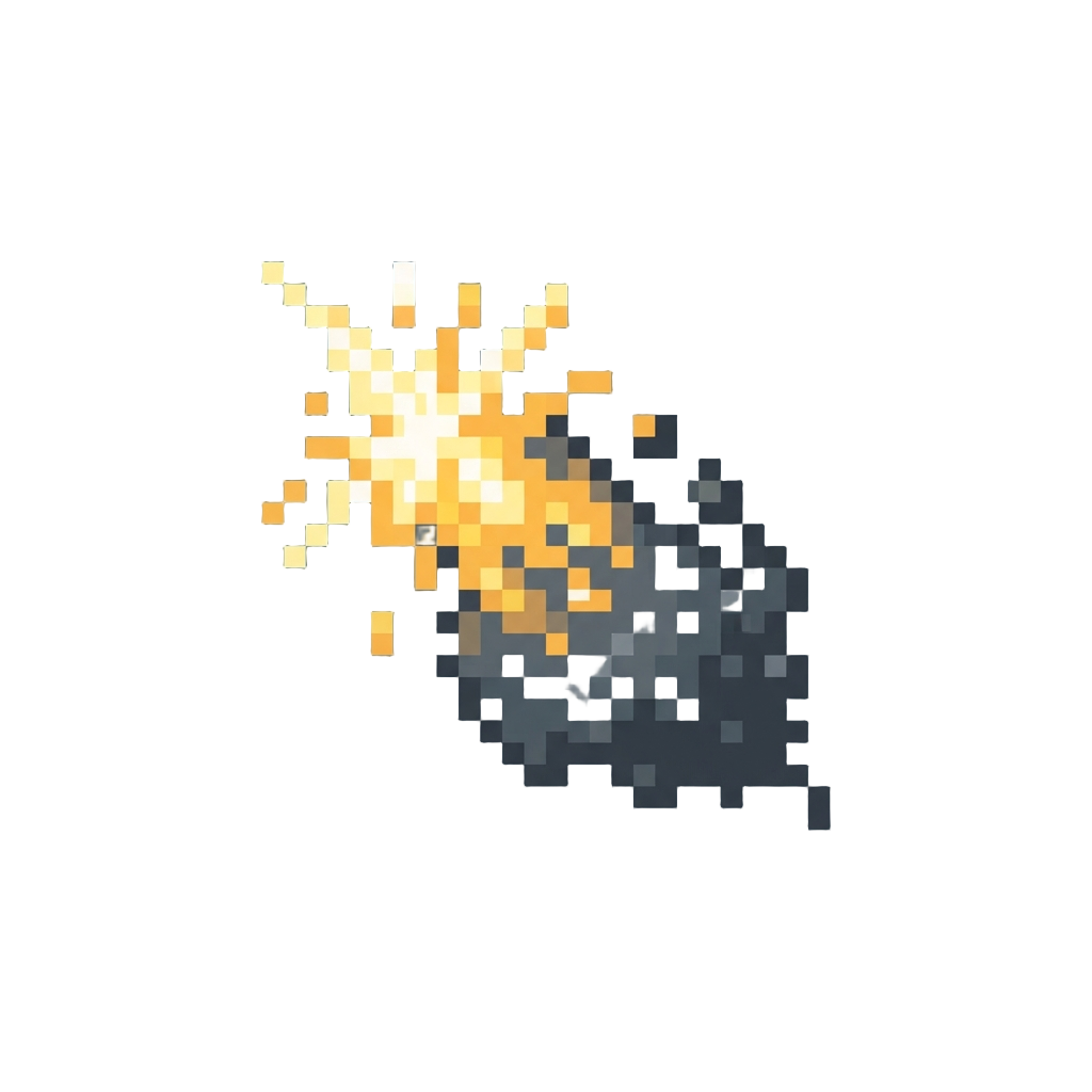 A Short Burst of Sparks That Dies Instantly Into a Cloud of Ash