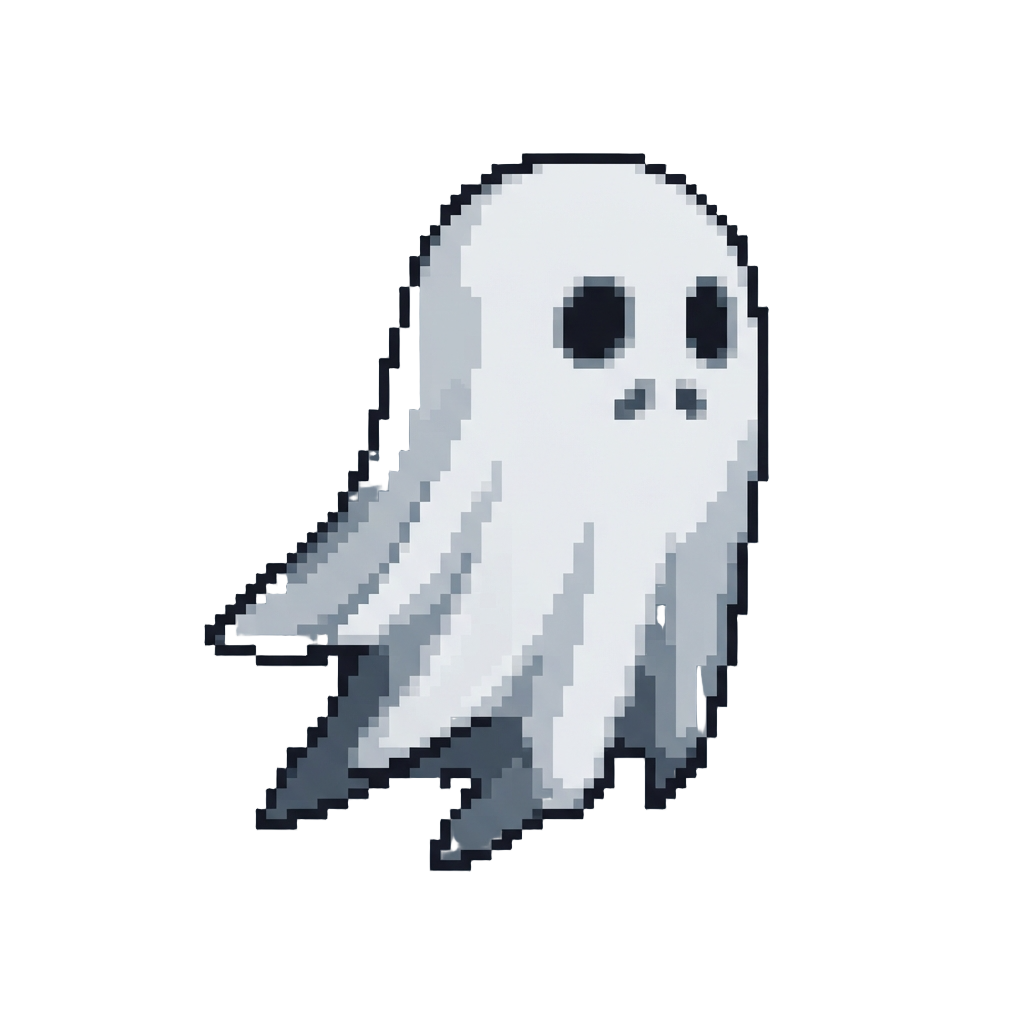 A Creepy Floating Sheet Ghost with Dark Eyes