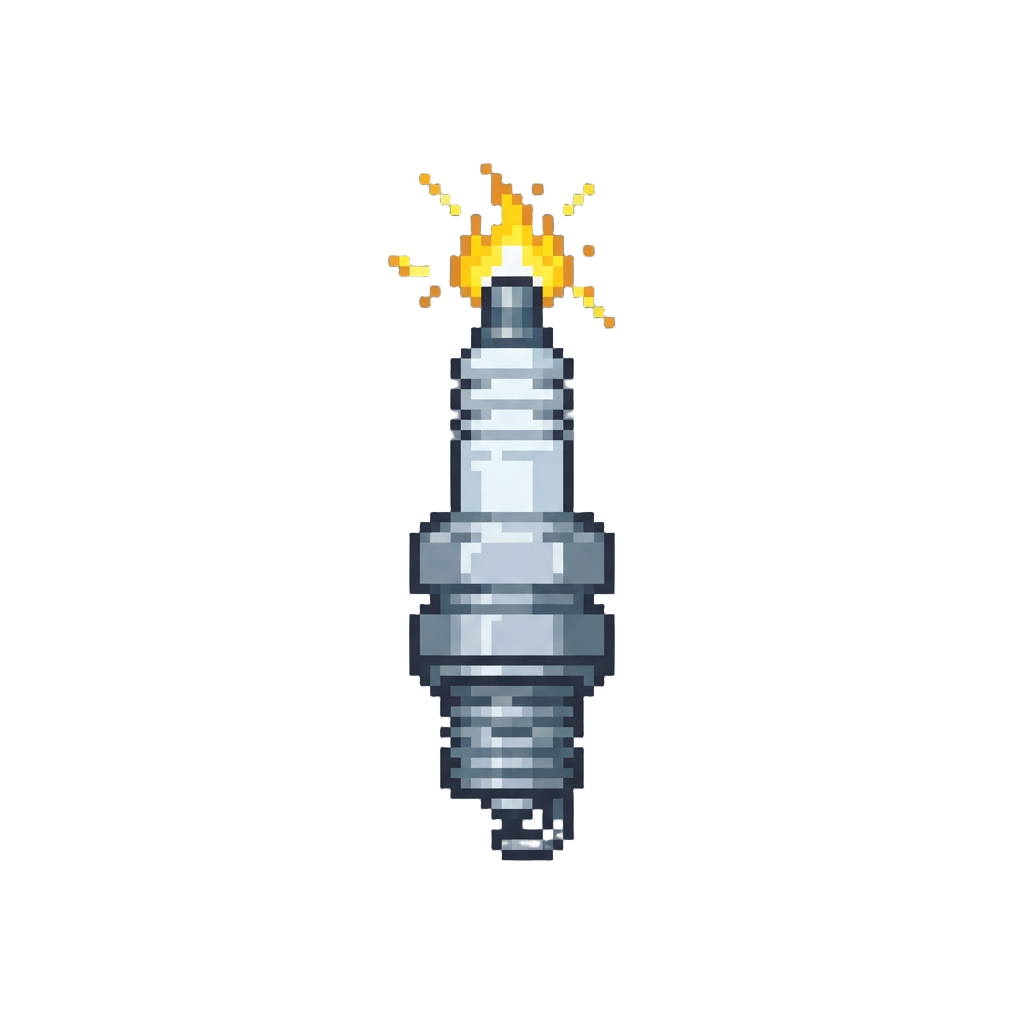 A Tiny Sputtering Spark Plug Sticking Out of Its Head